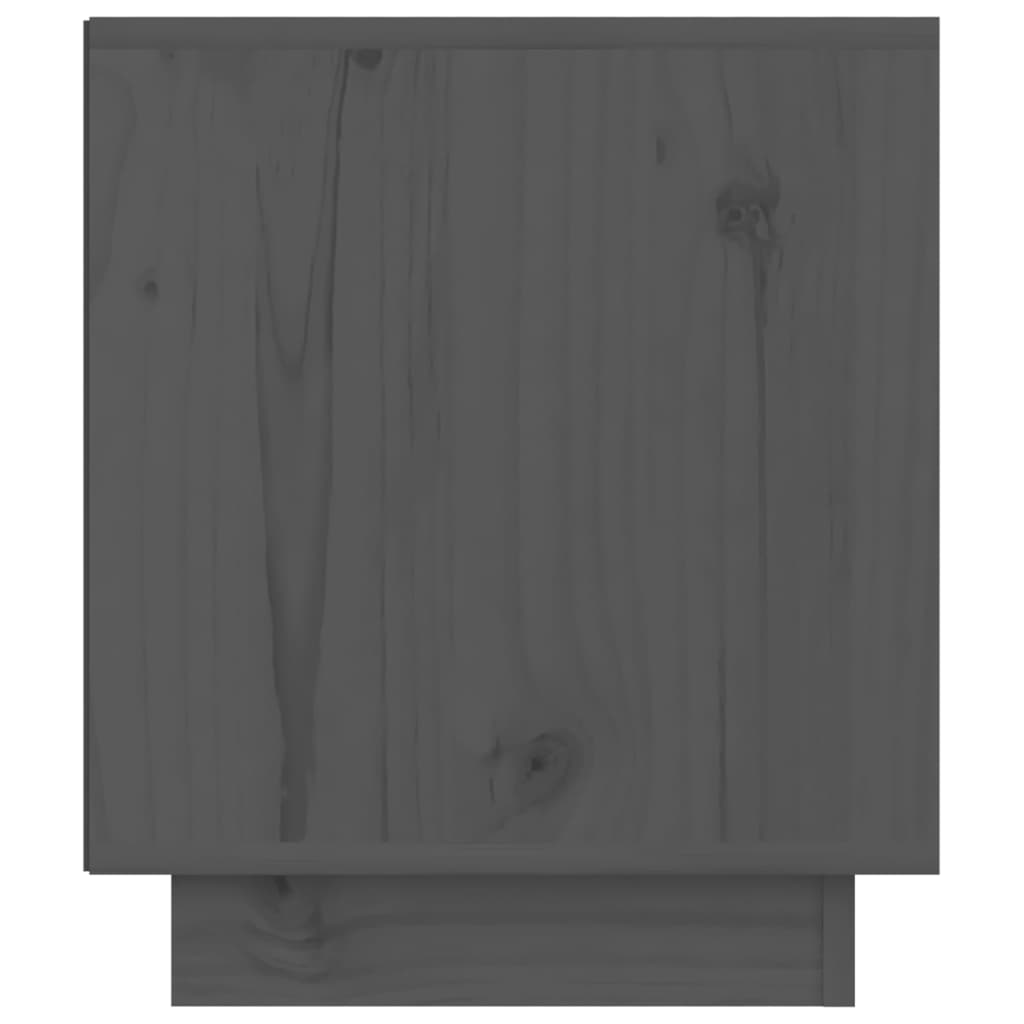 vidaXL Nattbord 2 stk grå 40x34x40 cm heltre furu