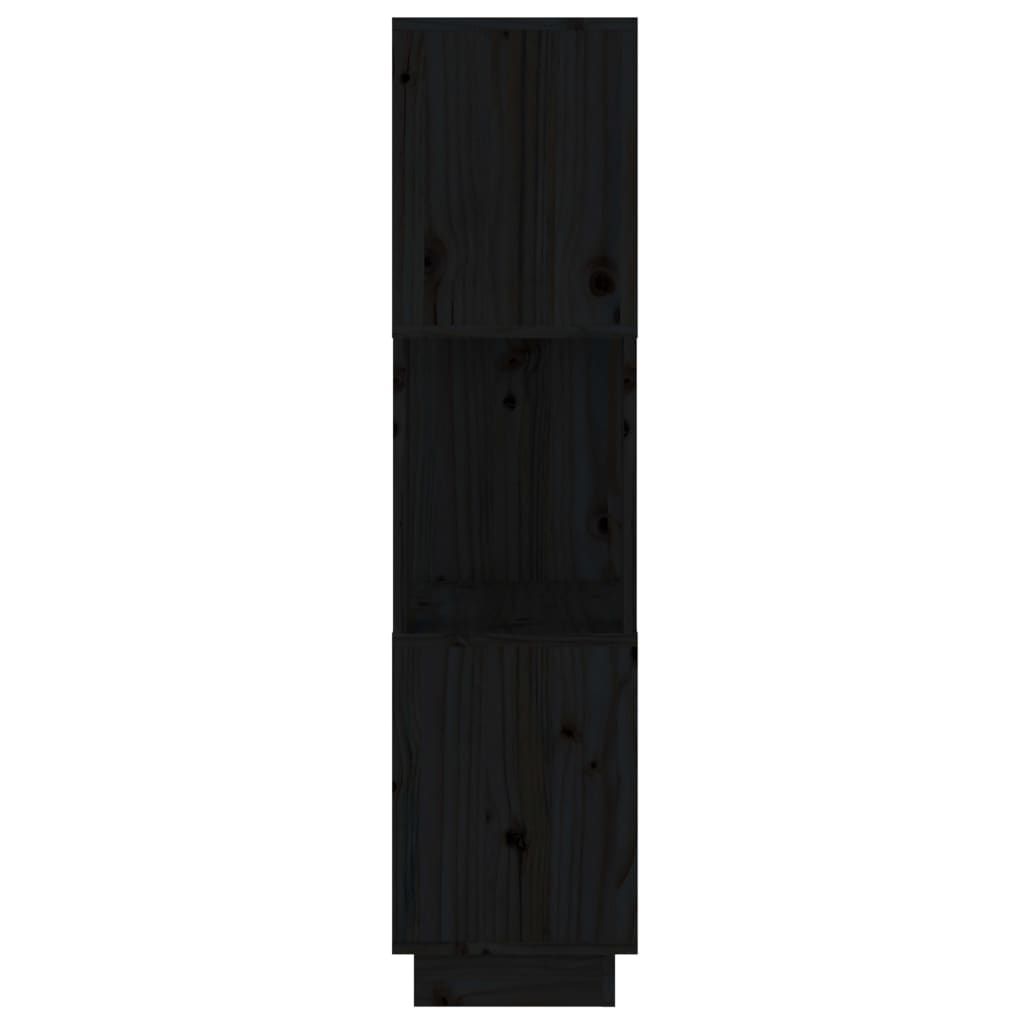 vidaXL Bokhylle/romdeler svart 51x25x101 cm heltre furu