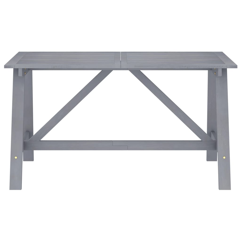 vidaXL Utendørs spisebord grå 140x70x73,5 cm heltre akasie