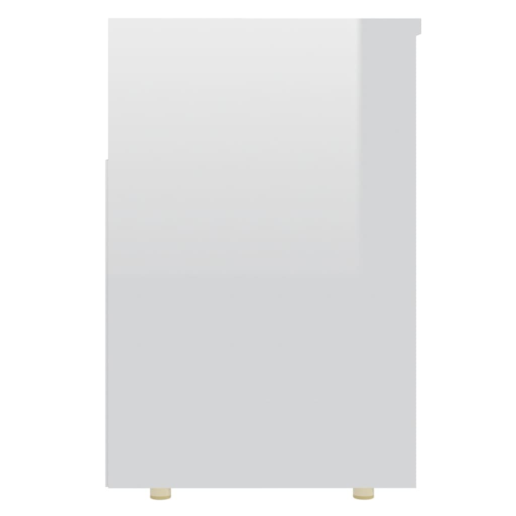 vidaXL Skobenk høyglans hvit 105x30x45 cm sponplater
