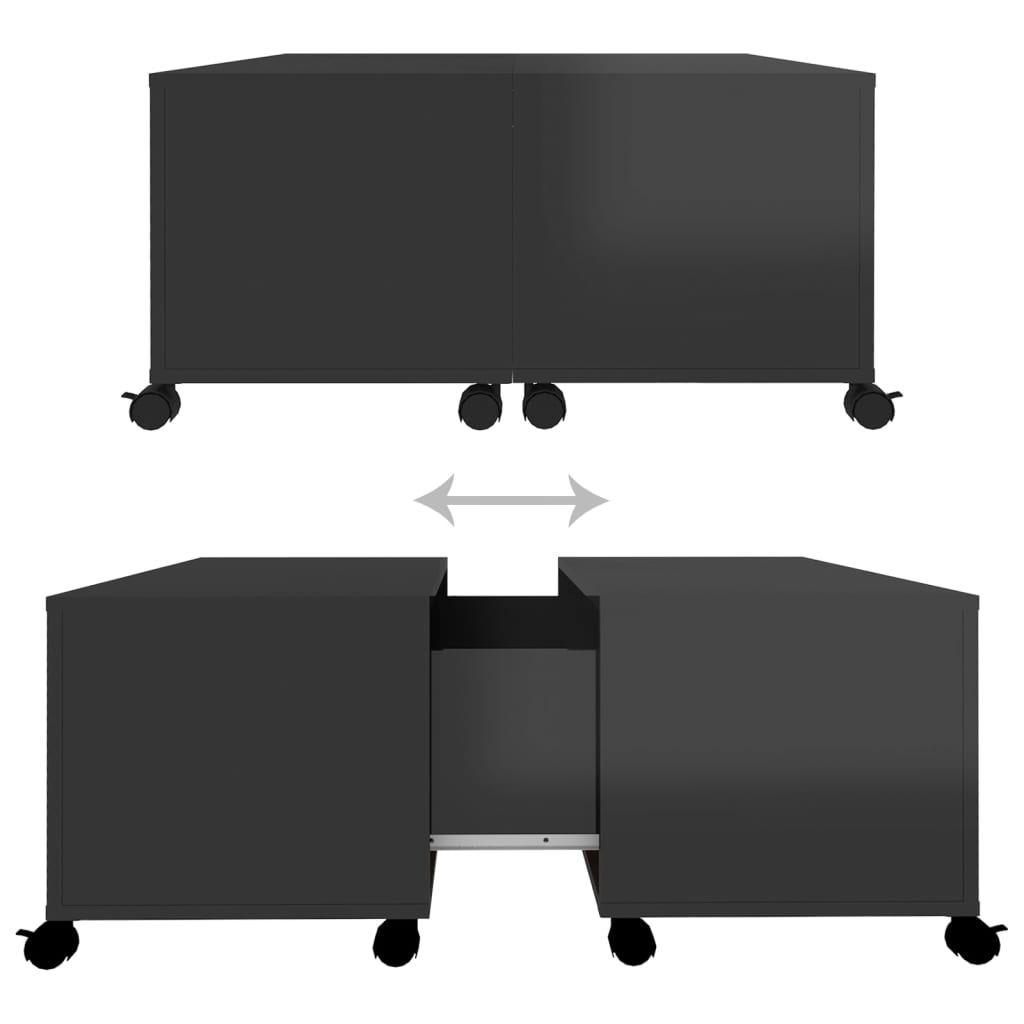 vidaXL Salongbord høyglans svart 75x75x38 cm sponplate
