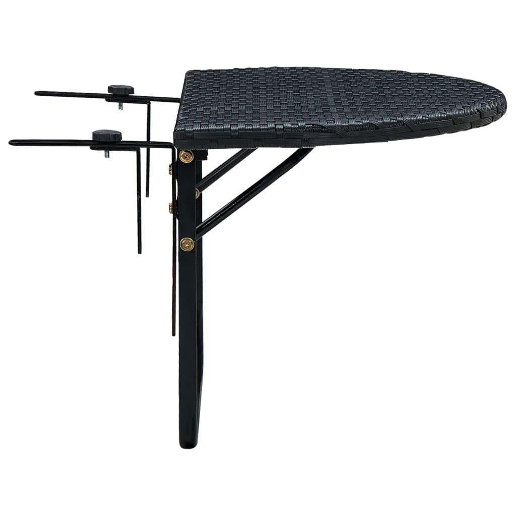 vidaXL Balkongbord 60x60x32 cm svart polyrotting