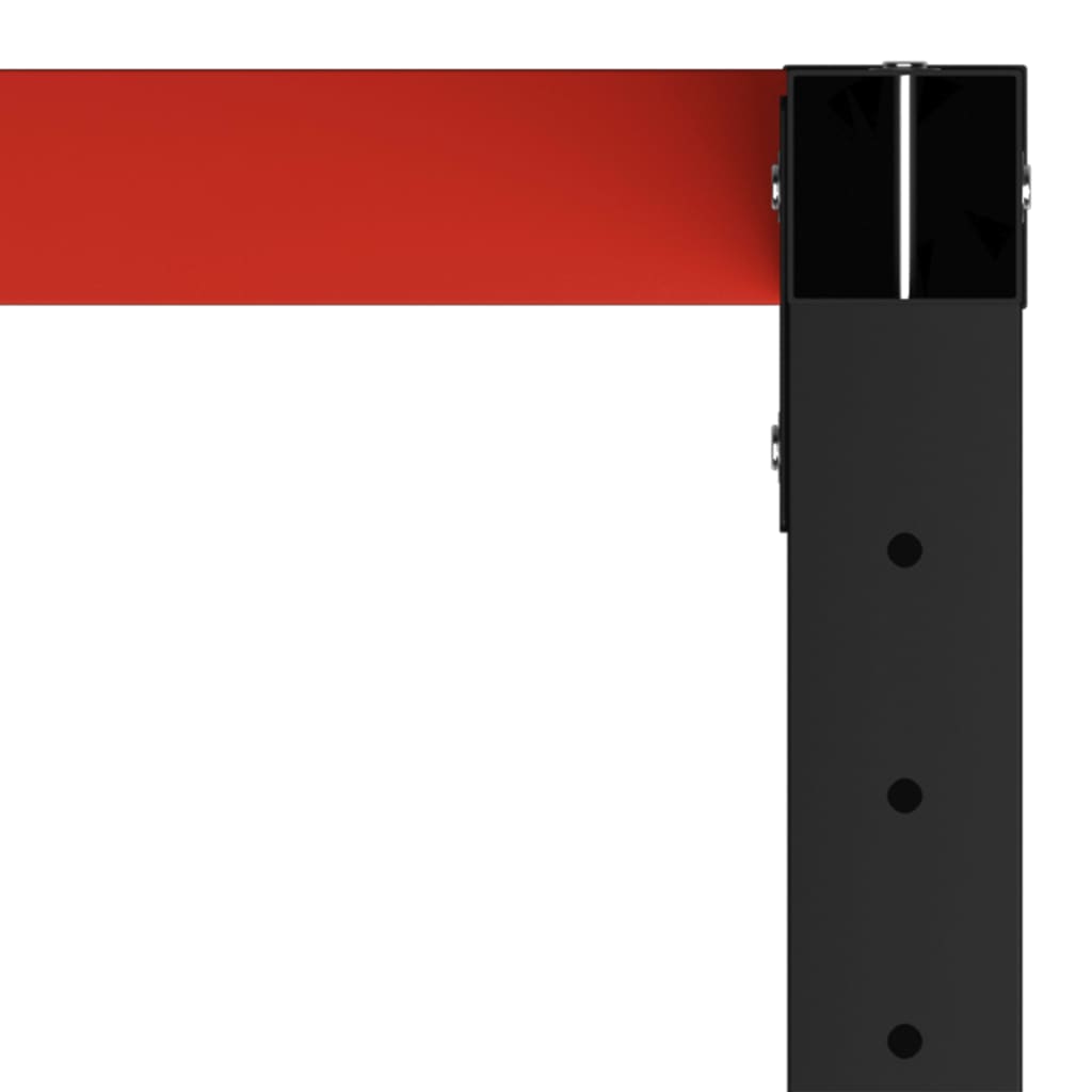 vidaXL Ramme til arbeidsbenk 150x57x79 cm svart og rød