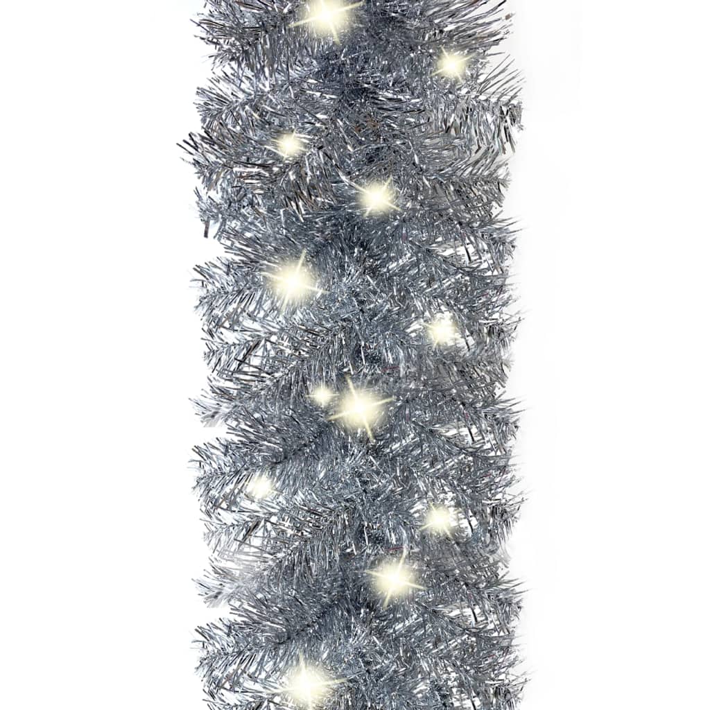 vidaXL Julekrans med LED-lys 10 m sølv