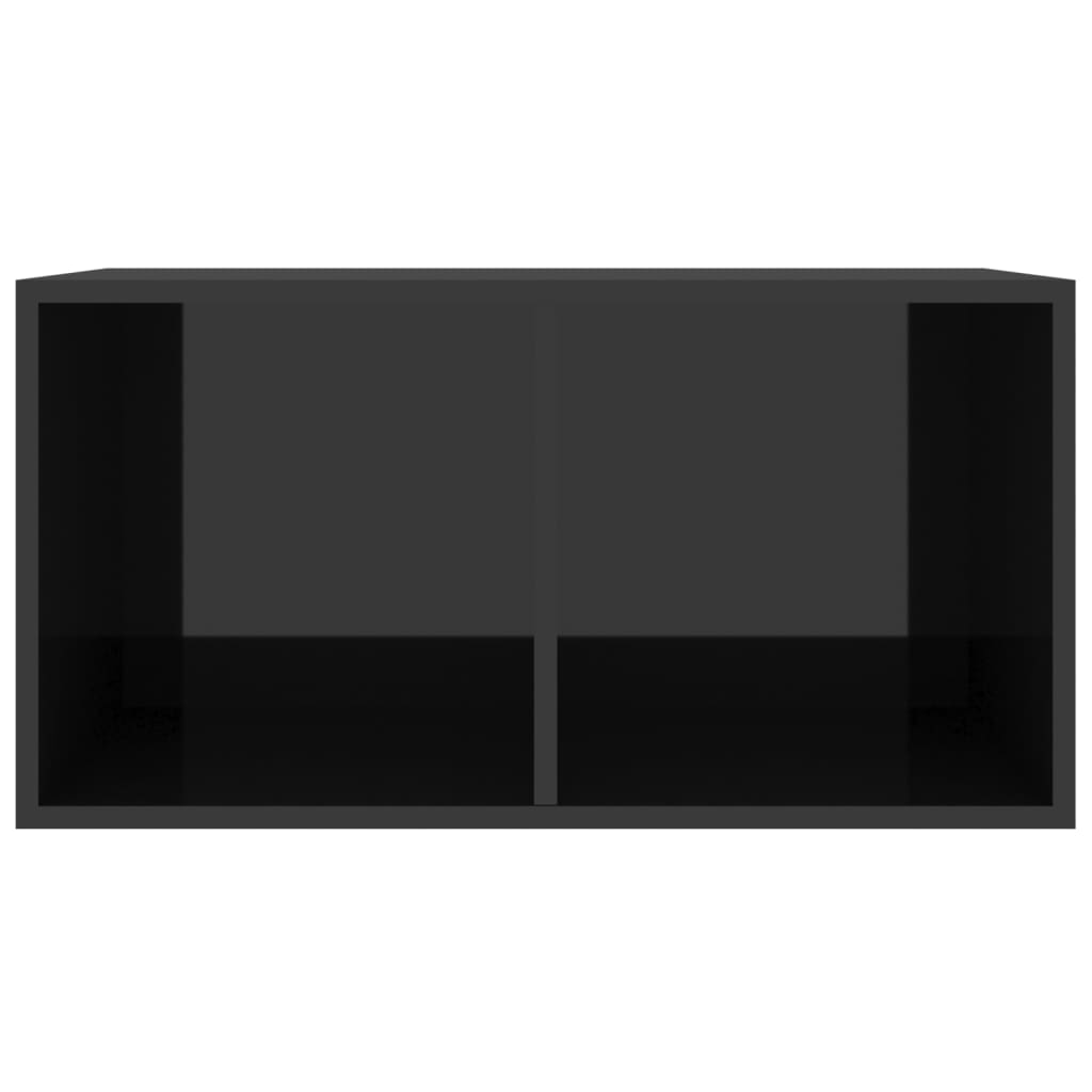 vidaXL Oppbevaringsboks LP høyglans svart 71x34x36 cm konstruert tre