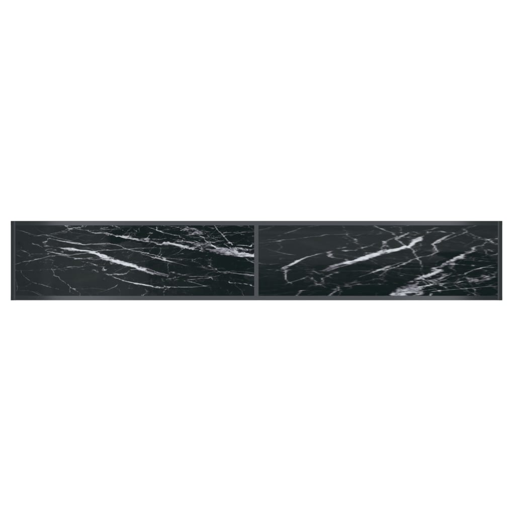 vidaXL Konsollbord svart 220x35x75,5 cm herdet glass