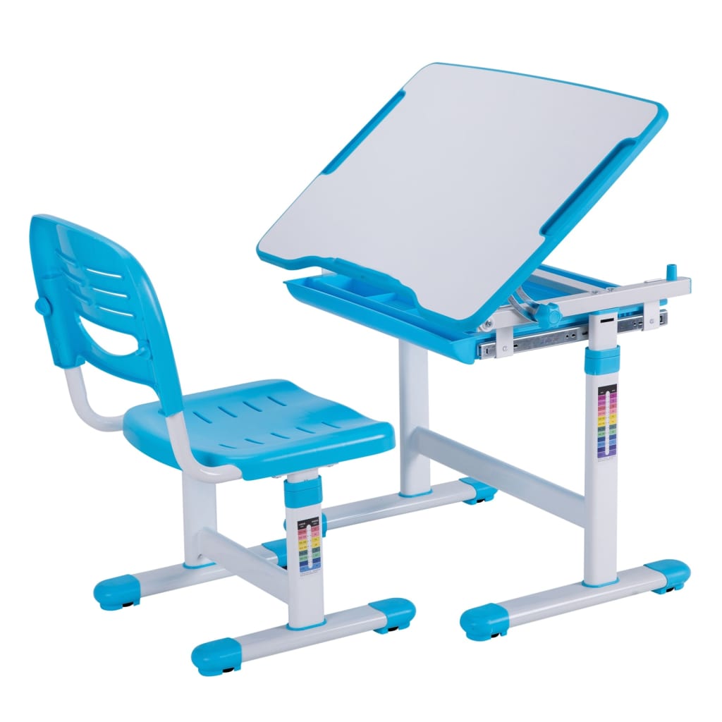 Vipack justerbar barnepult Comfortline 201 med stol blå og hvit