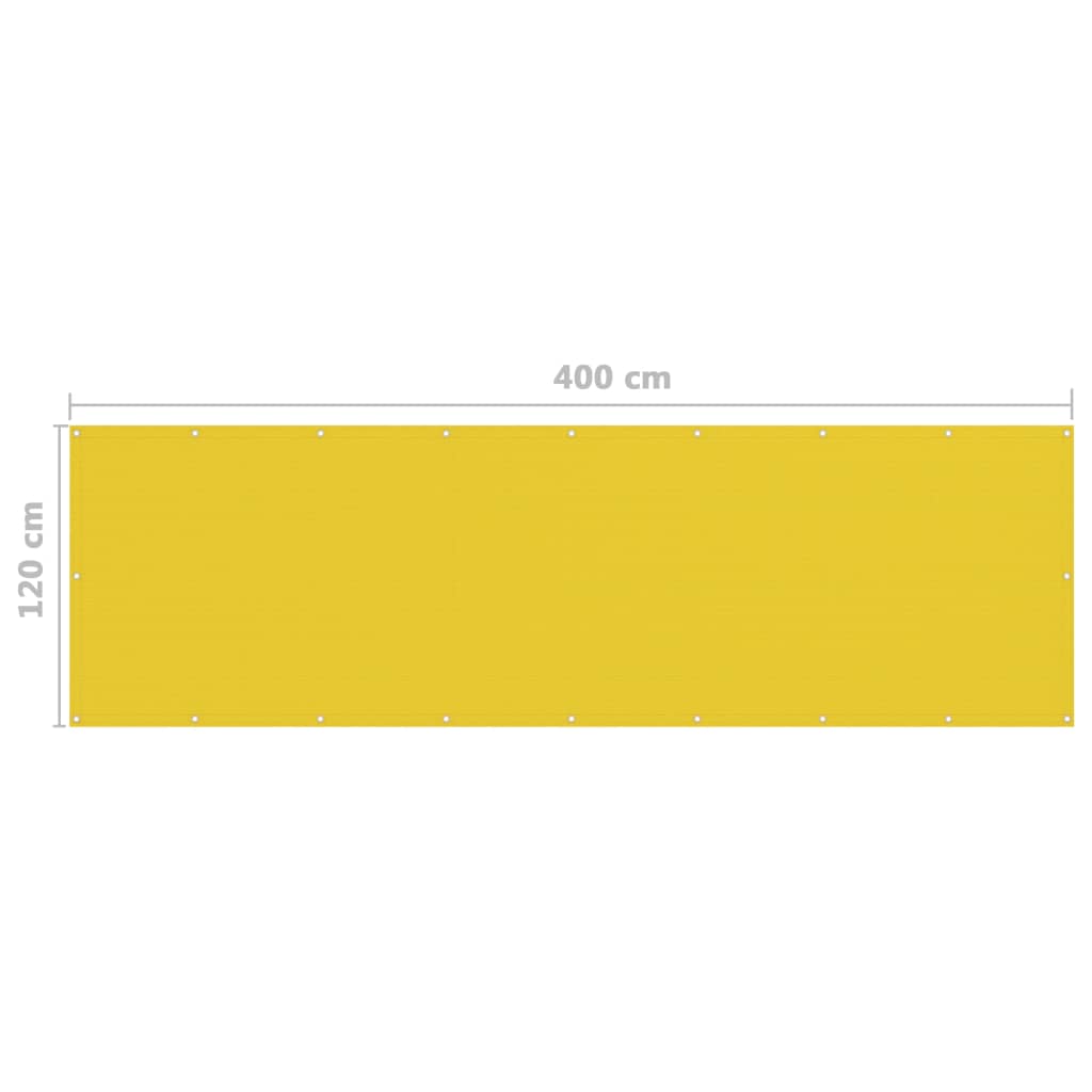 vidaXL Balkongskjerm gul 120x400 cm HDPE