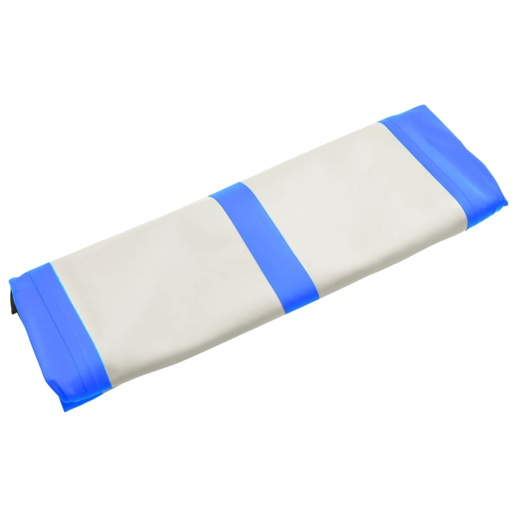 vidaXL Oppblåsbar gymnastikkmatte med pumpe 800x100x20 cm PVC blå