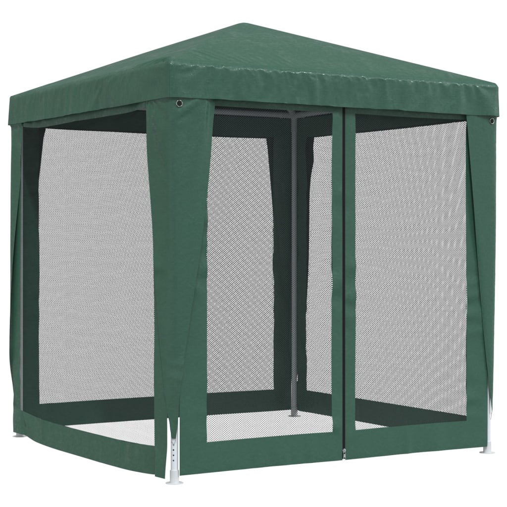 vidaXL Festtelt med 4 sidevegger av netting grønn 2x2 m HDPE