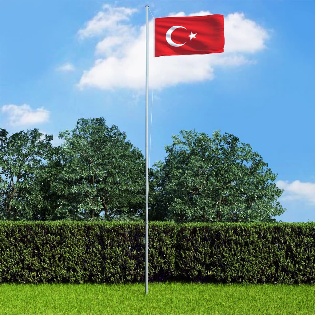 vidaXL Tyrkisk flagg 90x150 cm