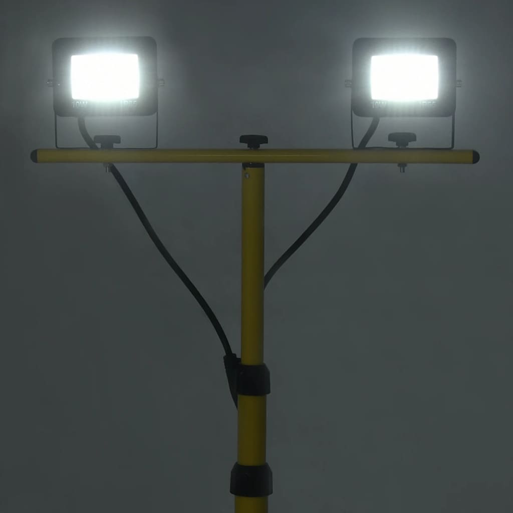 vidaXL LED-flomlys med stativ 2x10 W kaldhvit