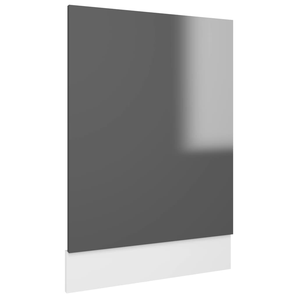 vidaXL Oppvaskmaskinspanel høyglans grå 45x3x67 cm sponplate