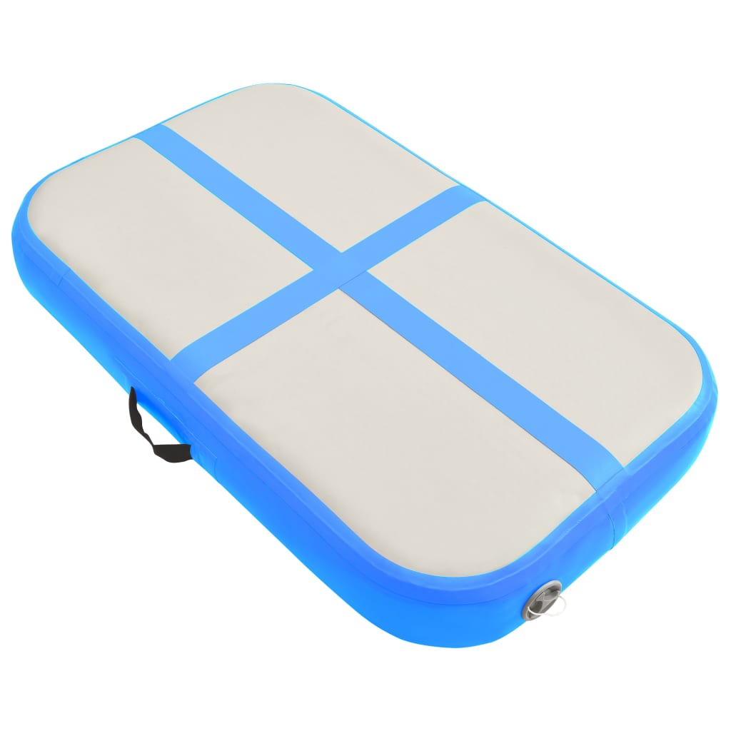 vidaXL Oppblåsbar gymnastikkmatte med pumpe 60x100x20 cm PVC blå