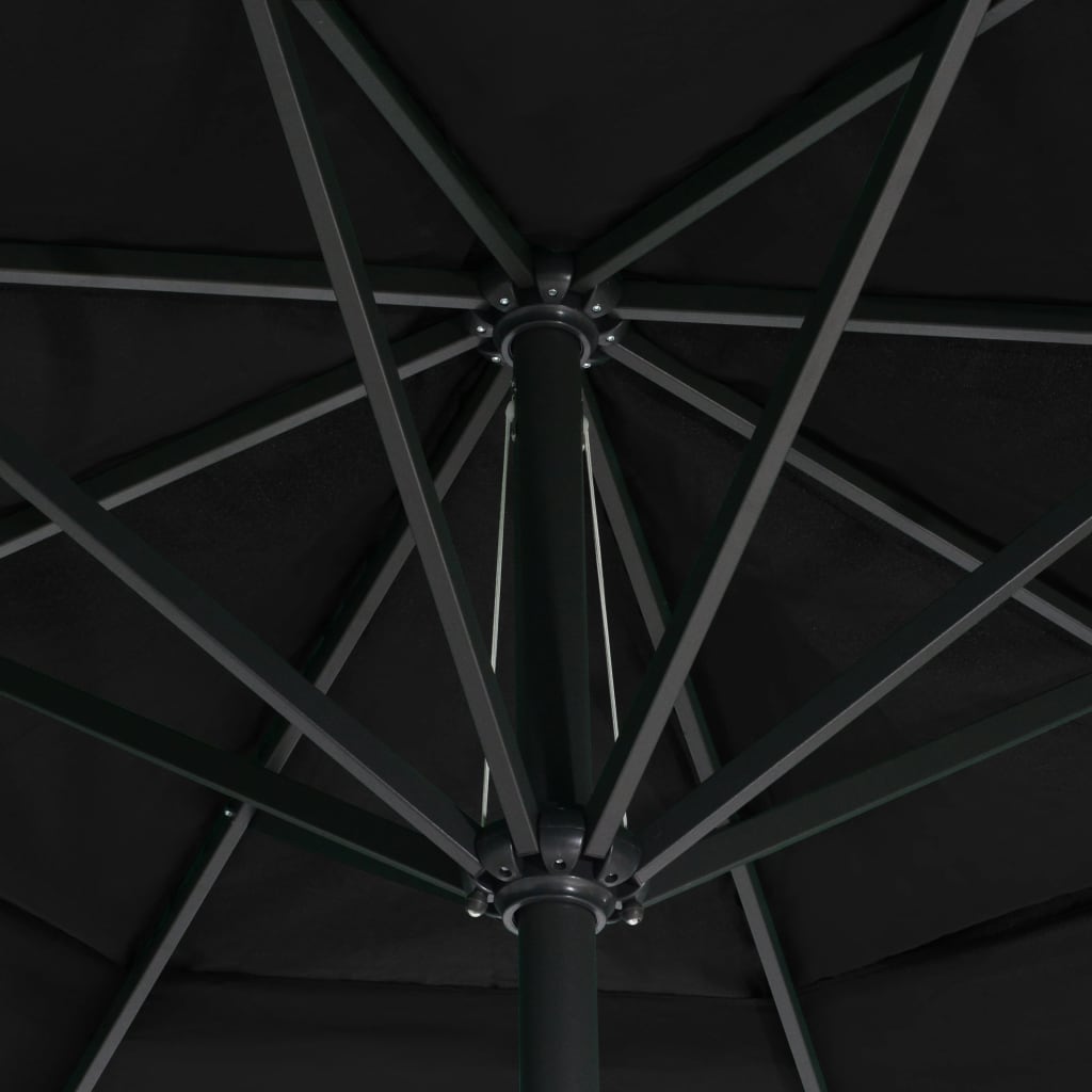 vidaXL Parasoll med aluminiumsstang 600 cm svart