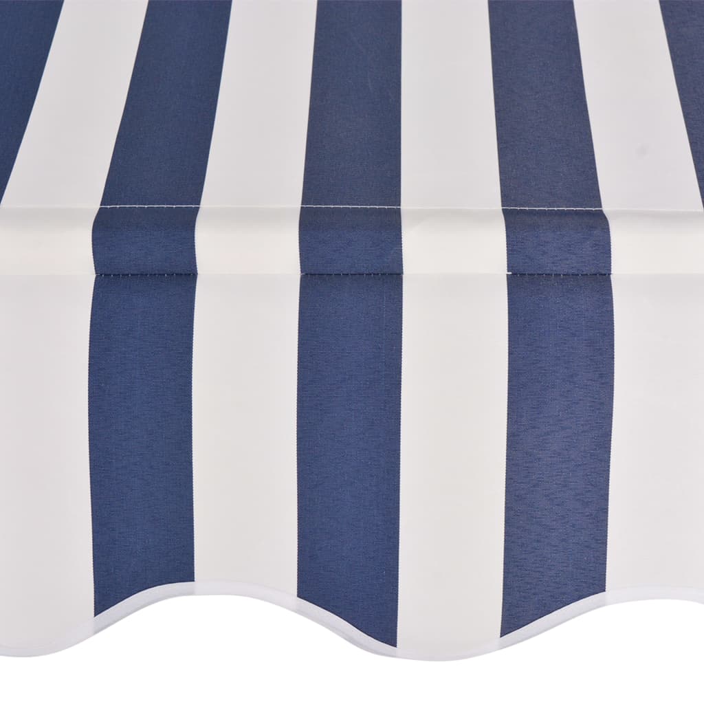 vidaXL Manuell uttrekkbar markise 400 cm blå og hvite striper