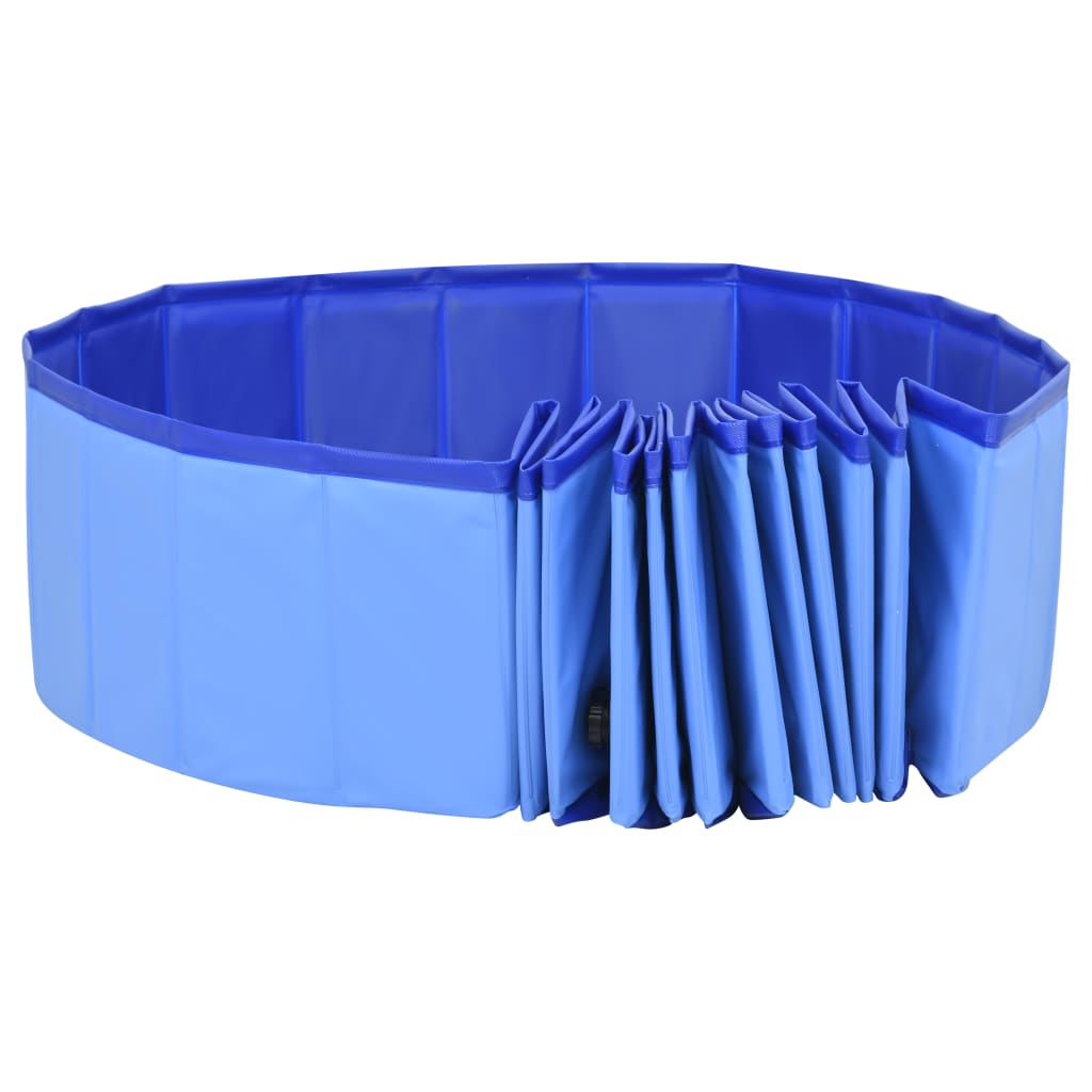 vidaXL Sammenleggbart hundebasseng 300x40 cm blå PVC