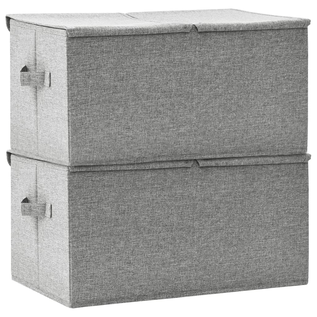 vidaXL Oppbevaringsbokser 2 stk stoff 50x30x25 cm grå