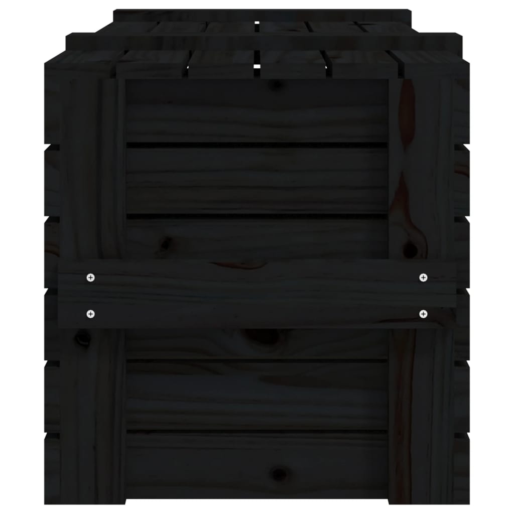 vidaXL Putekasse svart 91x40,5x42 cm heltre furu