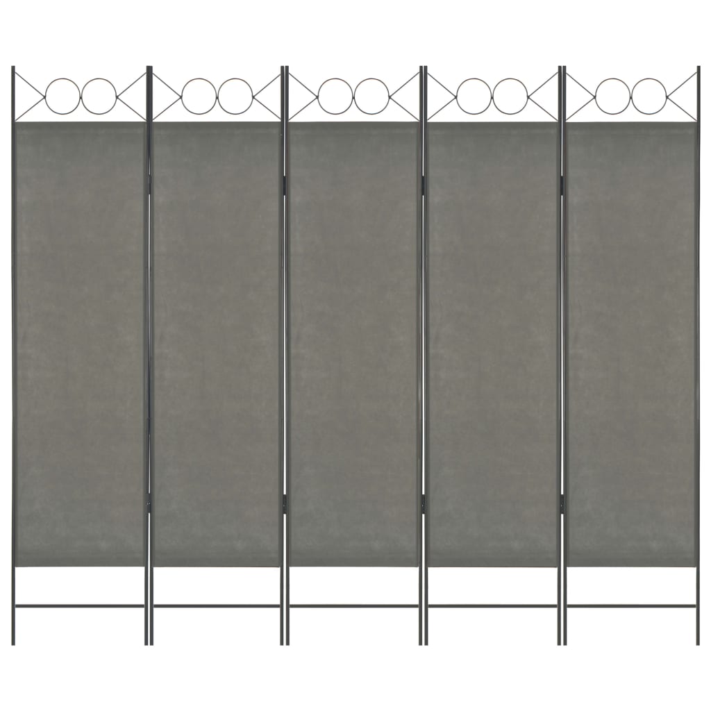 vidaXL Romdeler 5 paneler antrasitt 200x180 cm
