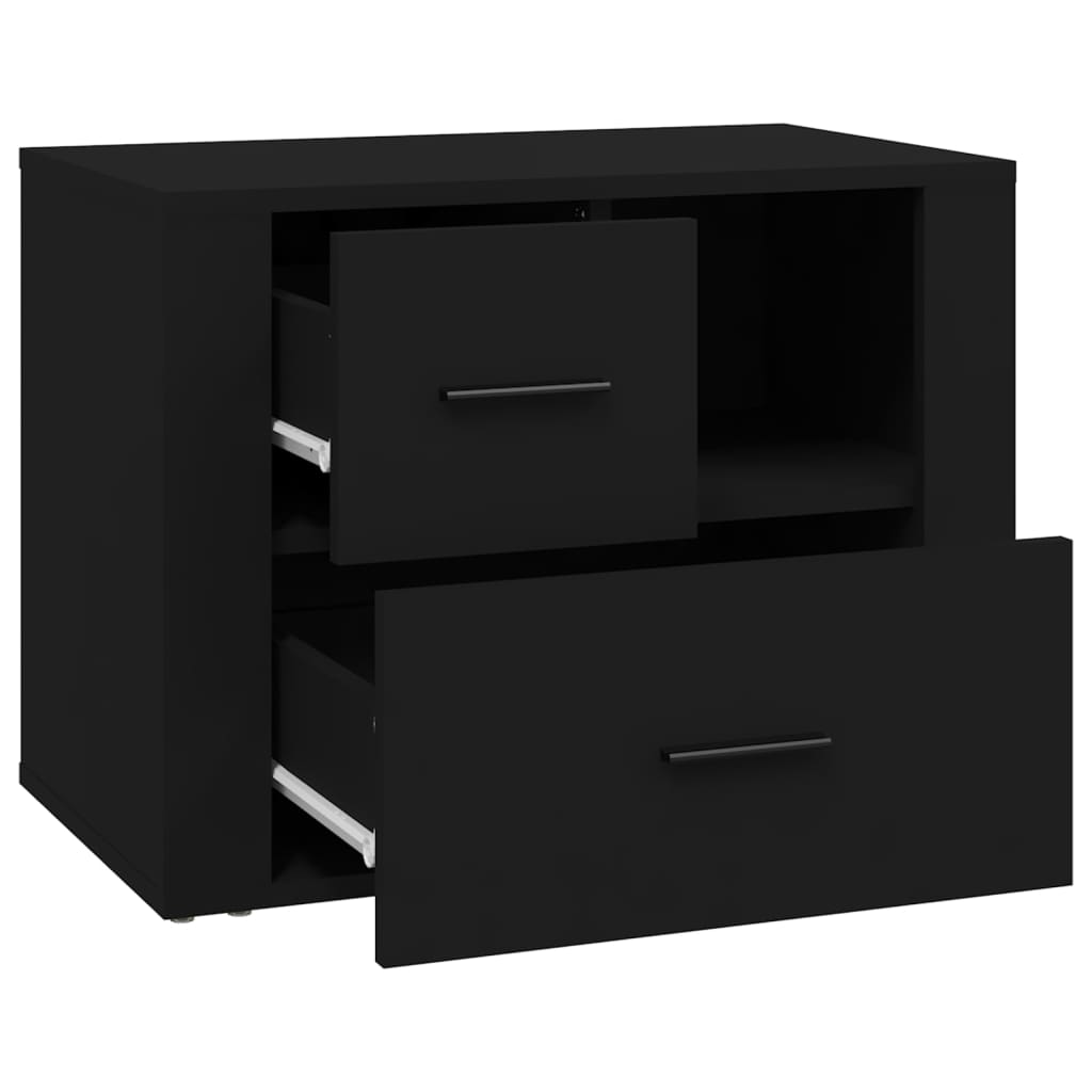 vidaXL Nattbord svart 60x36x45 cm konstruert tre