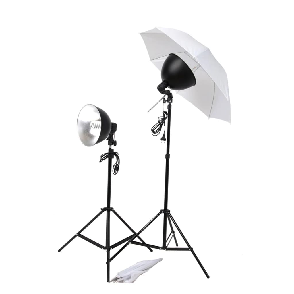 vidaXL Studiolyssett: paraplyer, lampeskjermer og stativer