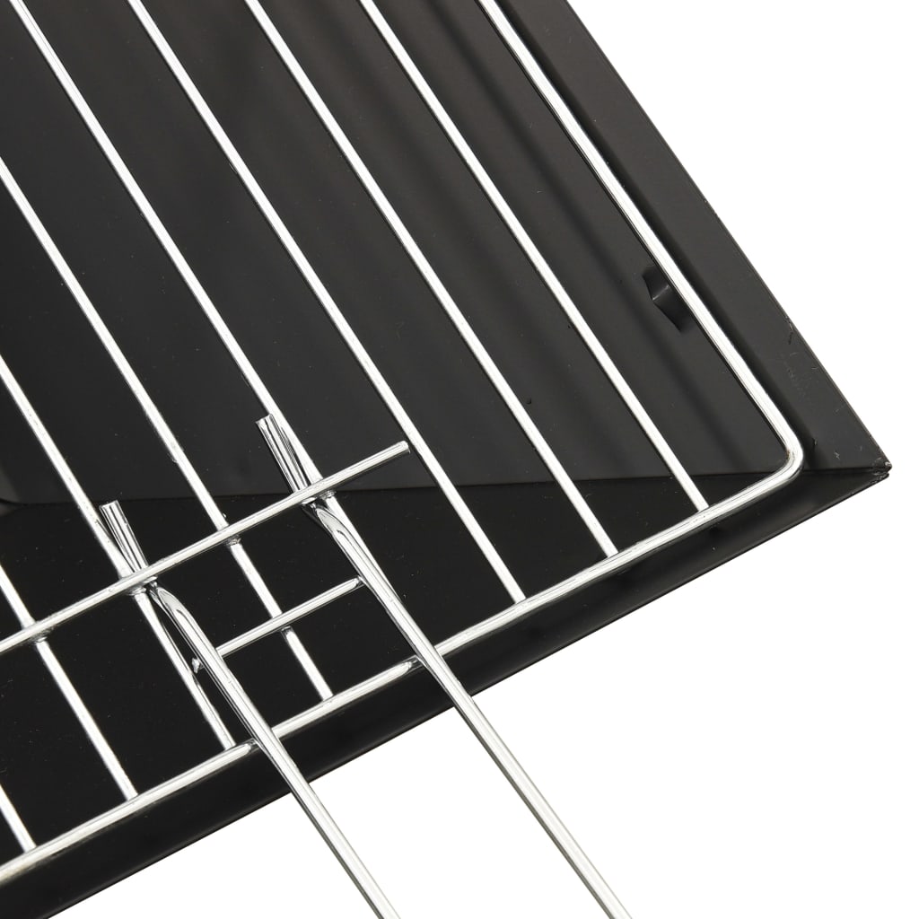 vidaXL 2-i-1 Bålfat og grill med ildrake 46,5x46,5x37 cm stål
