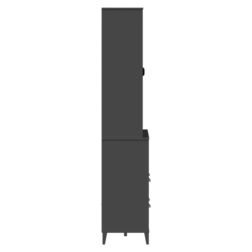 vidaXL Highboard VIKEN antrasitt grå 80x40x200 cm heltre furu