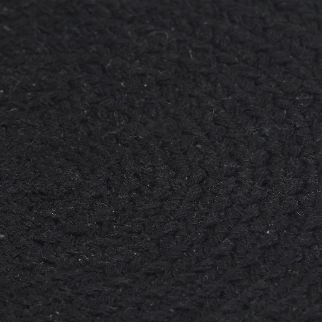 vidaXL Bordmatter 6 stk ren svart 38 cm rund bomull