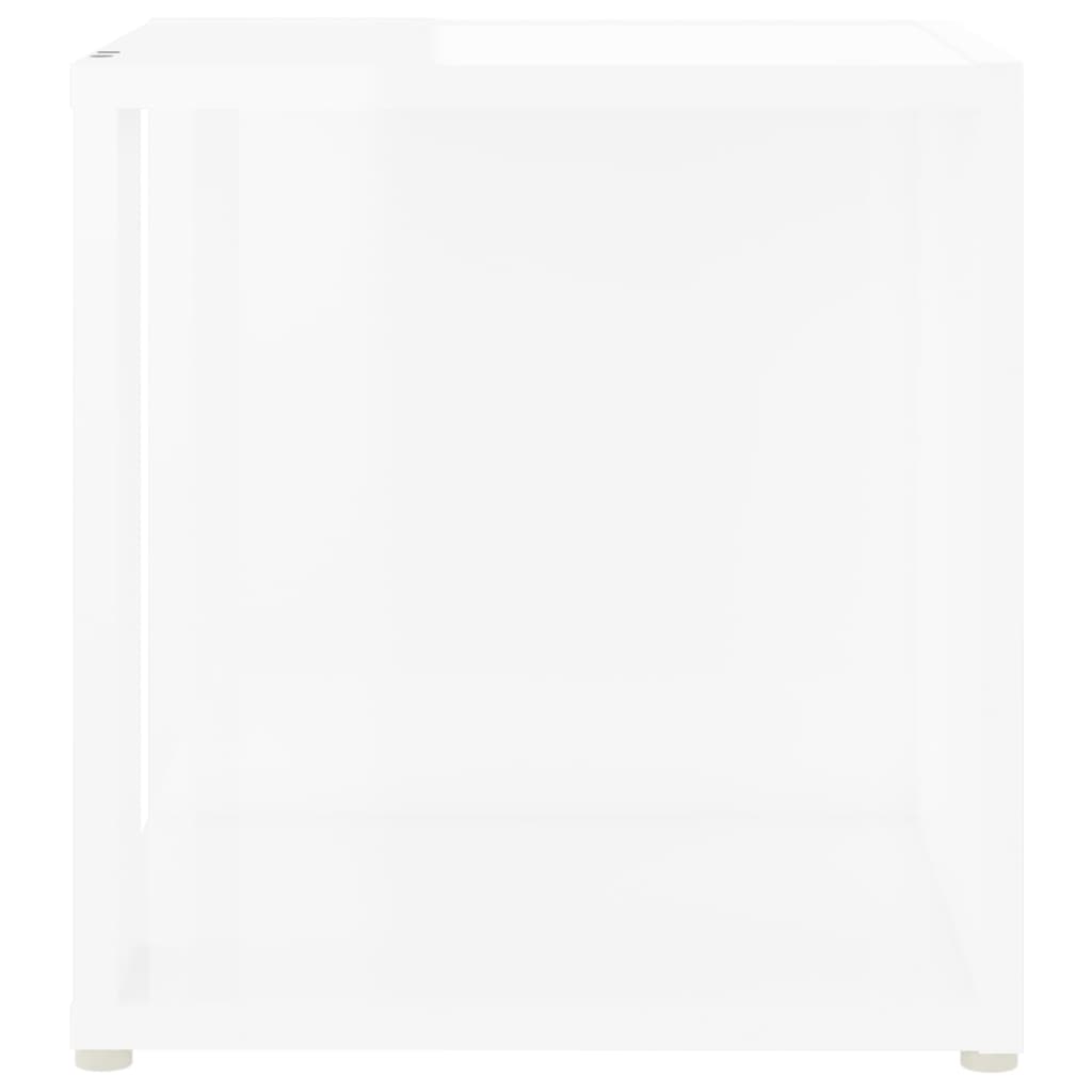 vidaXL Sidebord høyglans hvit 33x33x34,5 cm sponplate