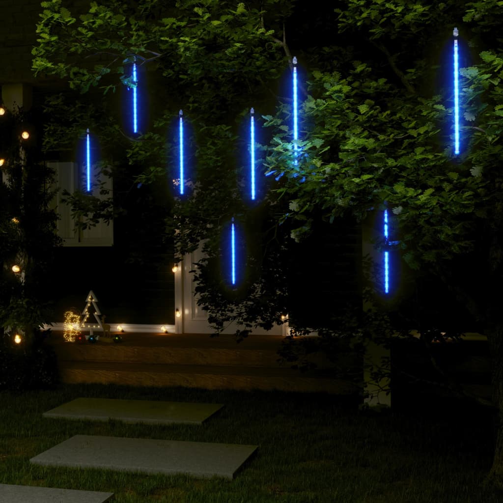 vidaXL Meteorlys 8stk 30 cm blå 192 LED innendørs og utendørs