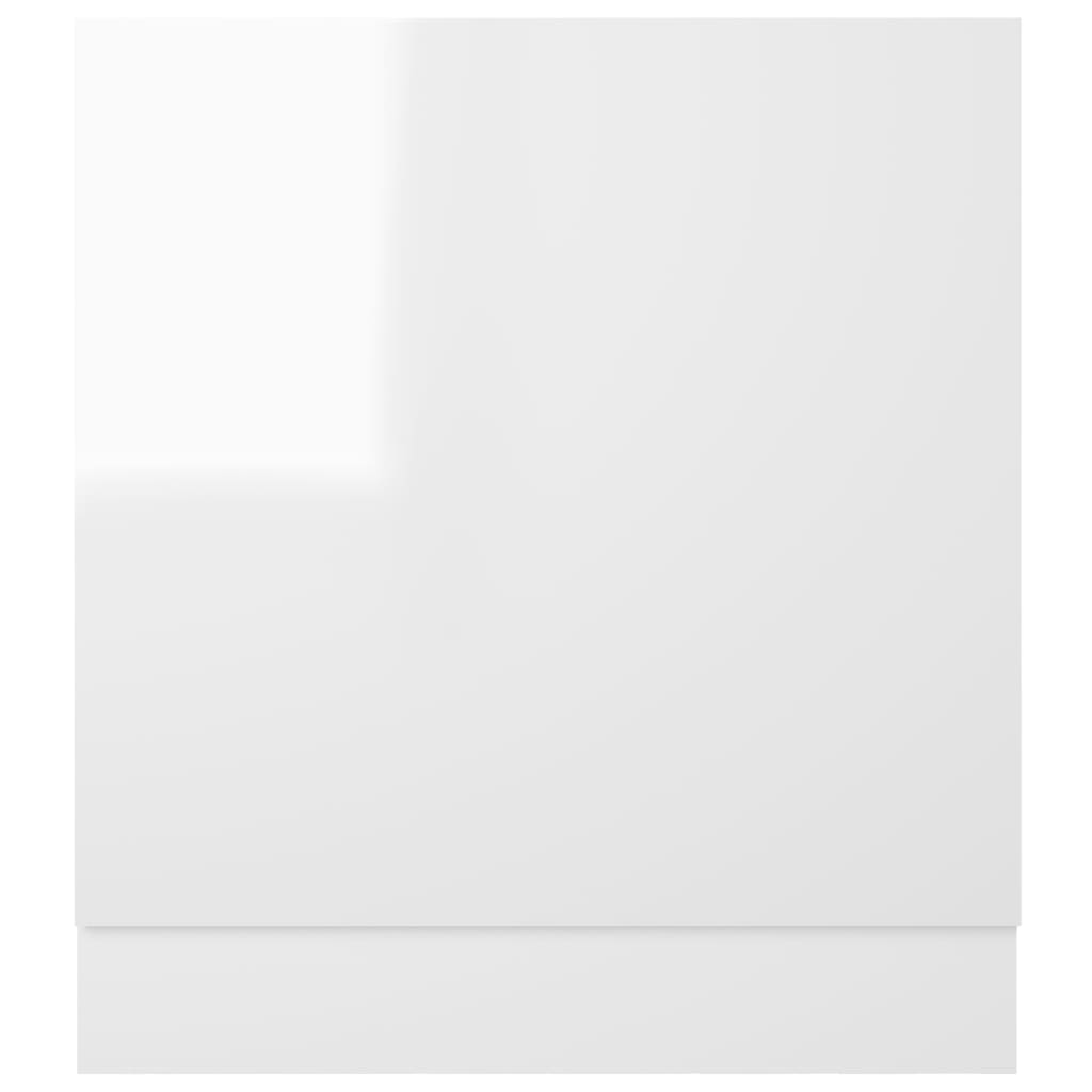 vidaXL Oppvaskmaskinspanel høyglans hvit 59,5x3x67 cm sponplate