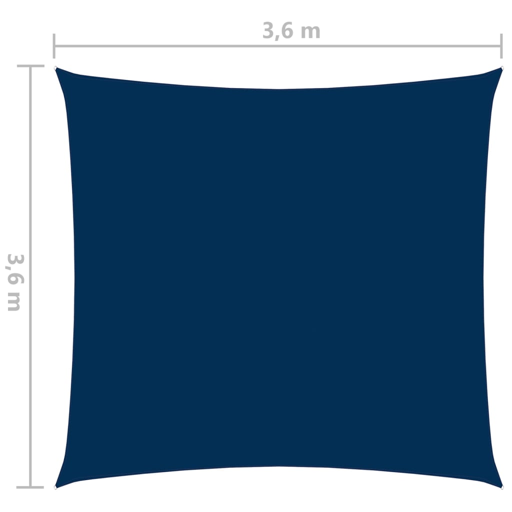 vidaXL Solseil oxfordstoff firkantet 3,6x3,6 m blå