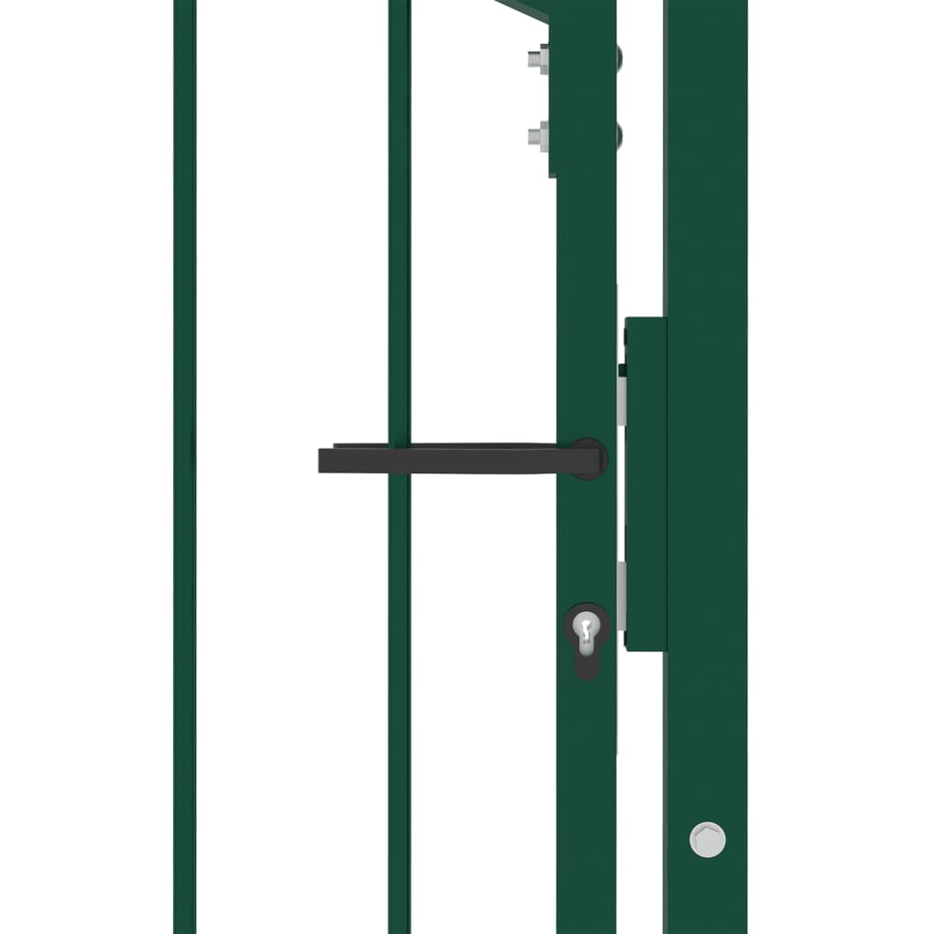 vidaXL Hageport med pigger stål 100x125 cm grønn
