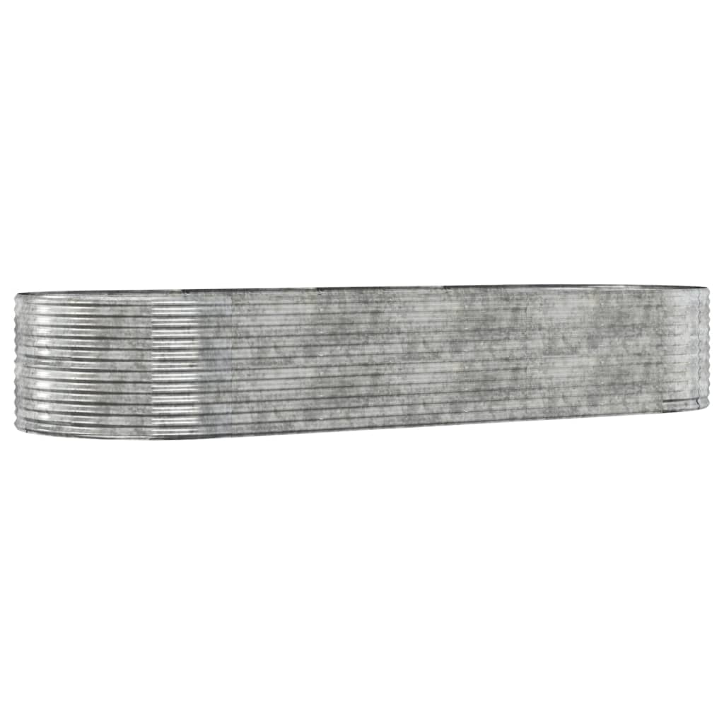 vidaXL Plantekasse sølv 367x140x68 cm pulverlakkert stål
