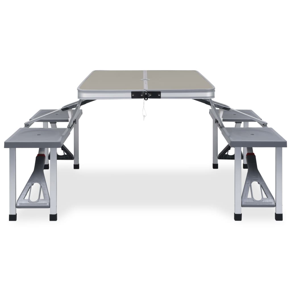 vidaXL Foldbart campingbord med 4 seter stål aluminium