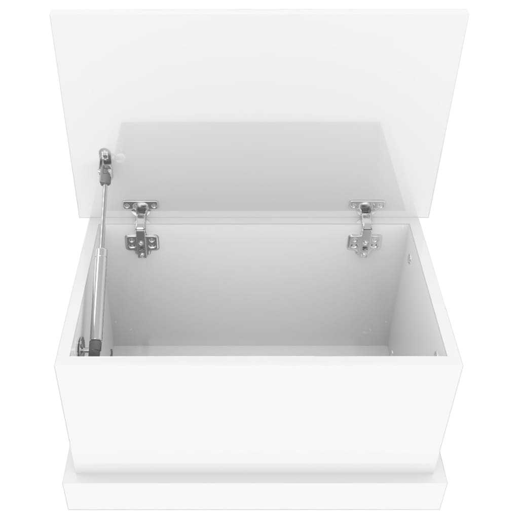 vidaXL Oppbevaringsboks høyglans hvit 50x30x28 cm konstruert tre