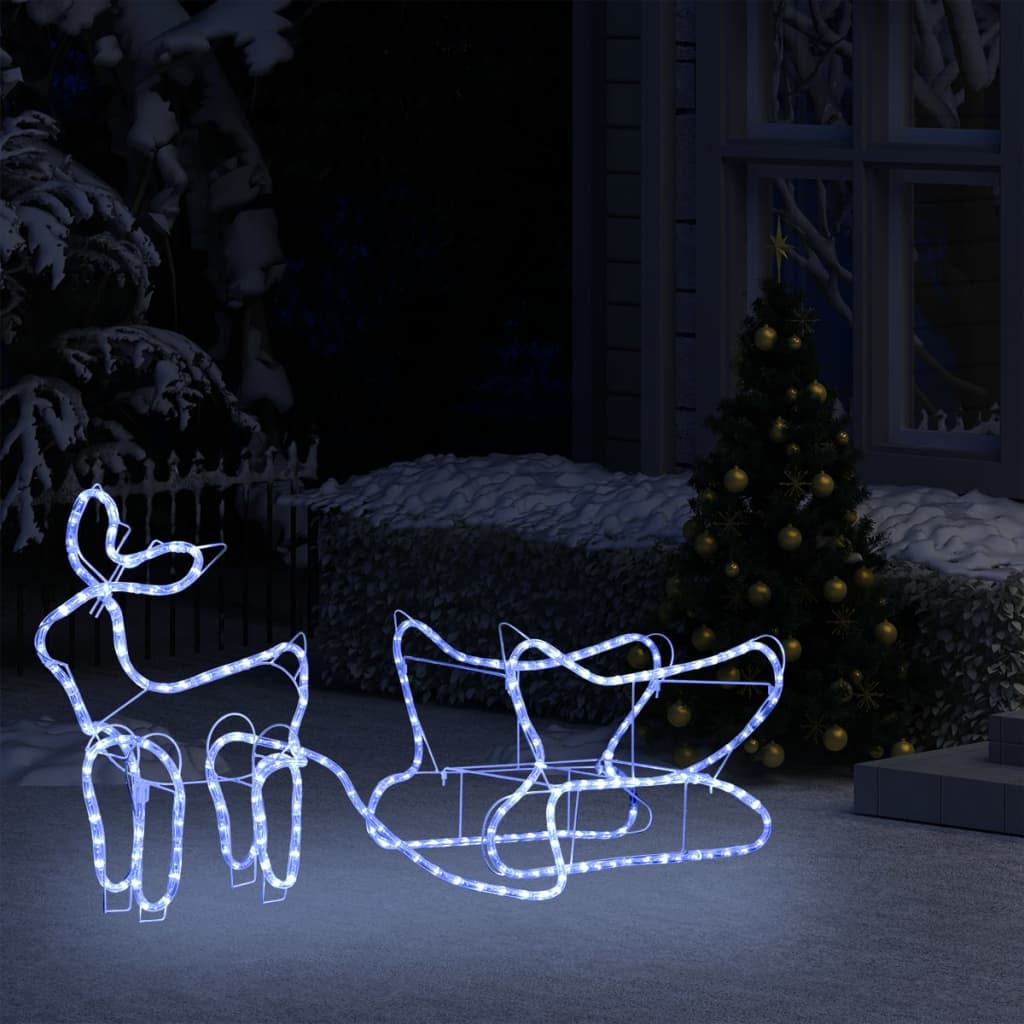 vidaXL Reinsdyr og slede julepynt utendørs 252 lysdioder