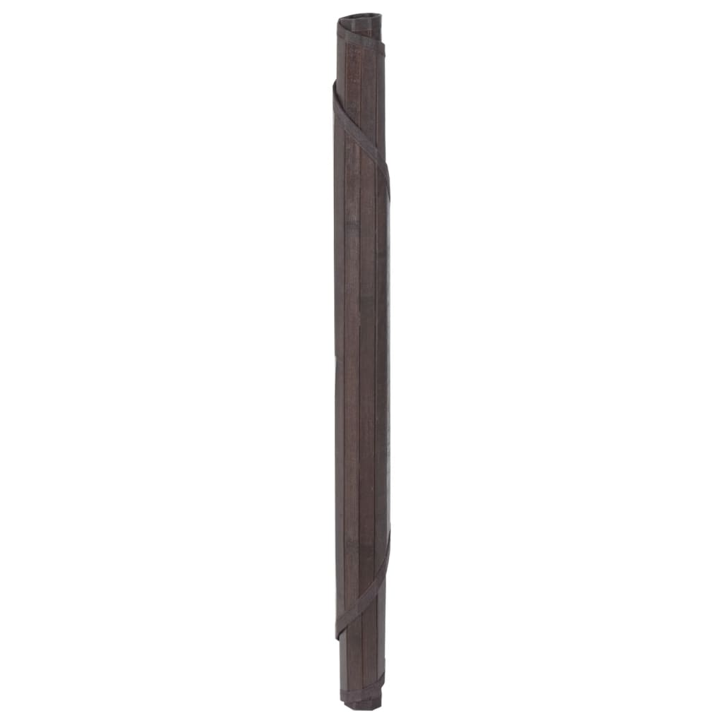 vidaXL Teppe rund mørkebrun 100 cm bambus