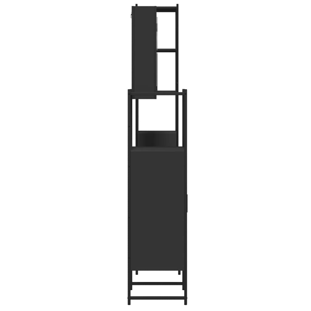 vidaXL Baderomsskapsett 4 stk svart konstruert tre