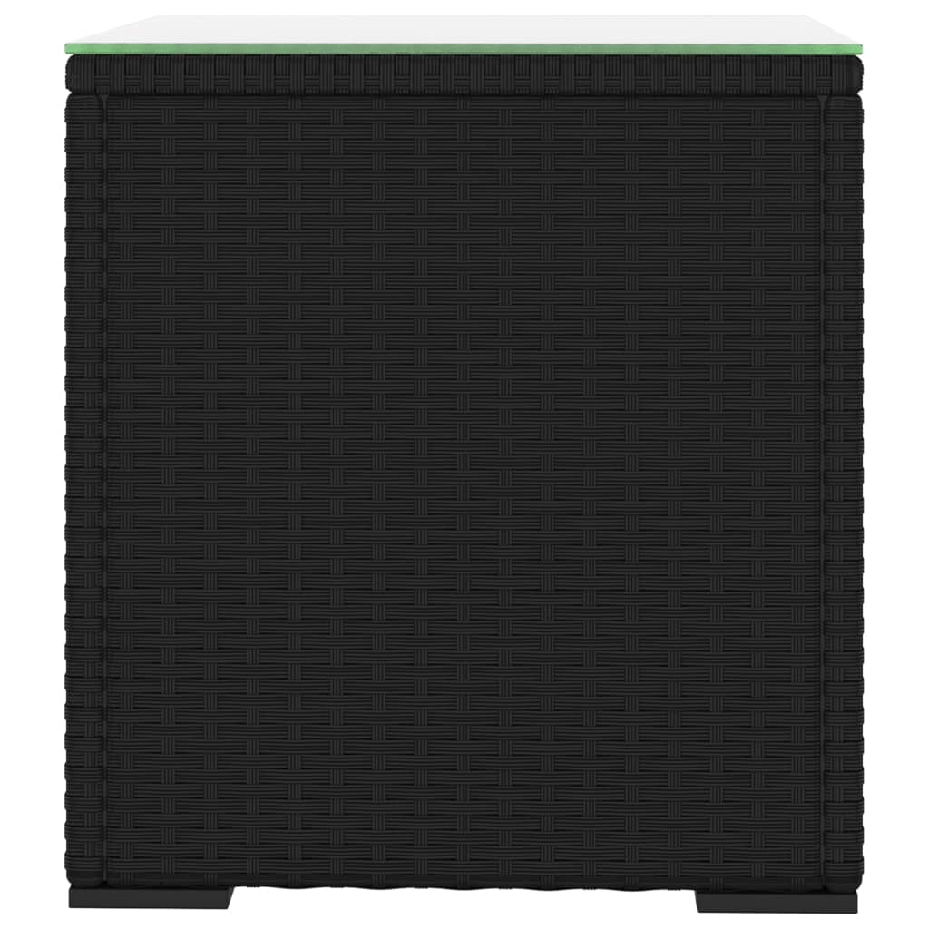 vidaXL Sidebord svart 40x37x40,5 cm polyrotting og herdet glass