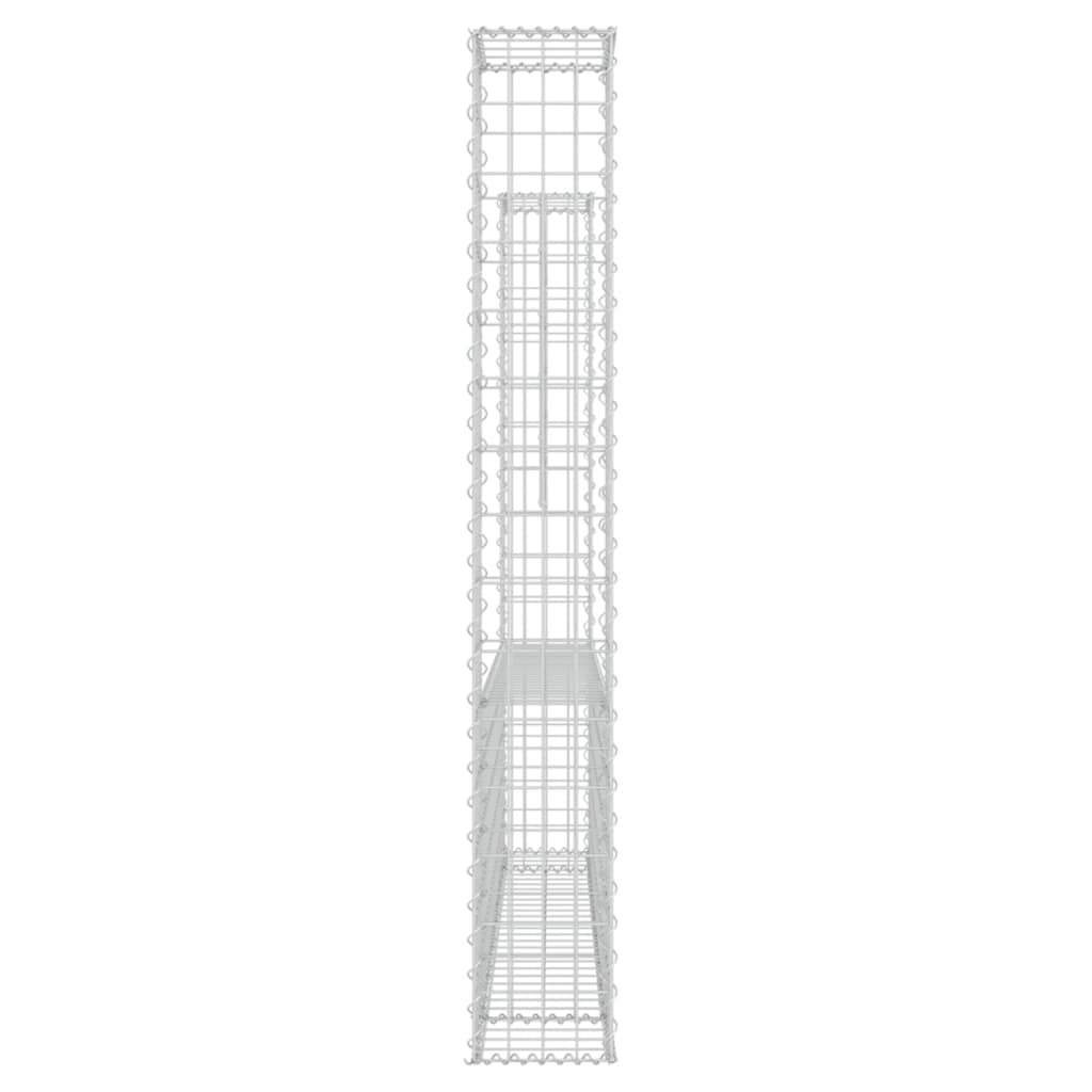 vidaXL Gabionkurv u-formet med 2 stolper jern 140x20x150 cm