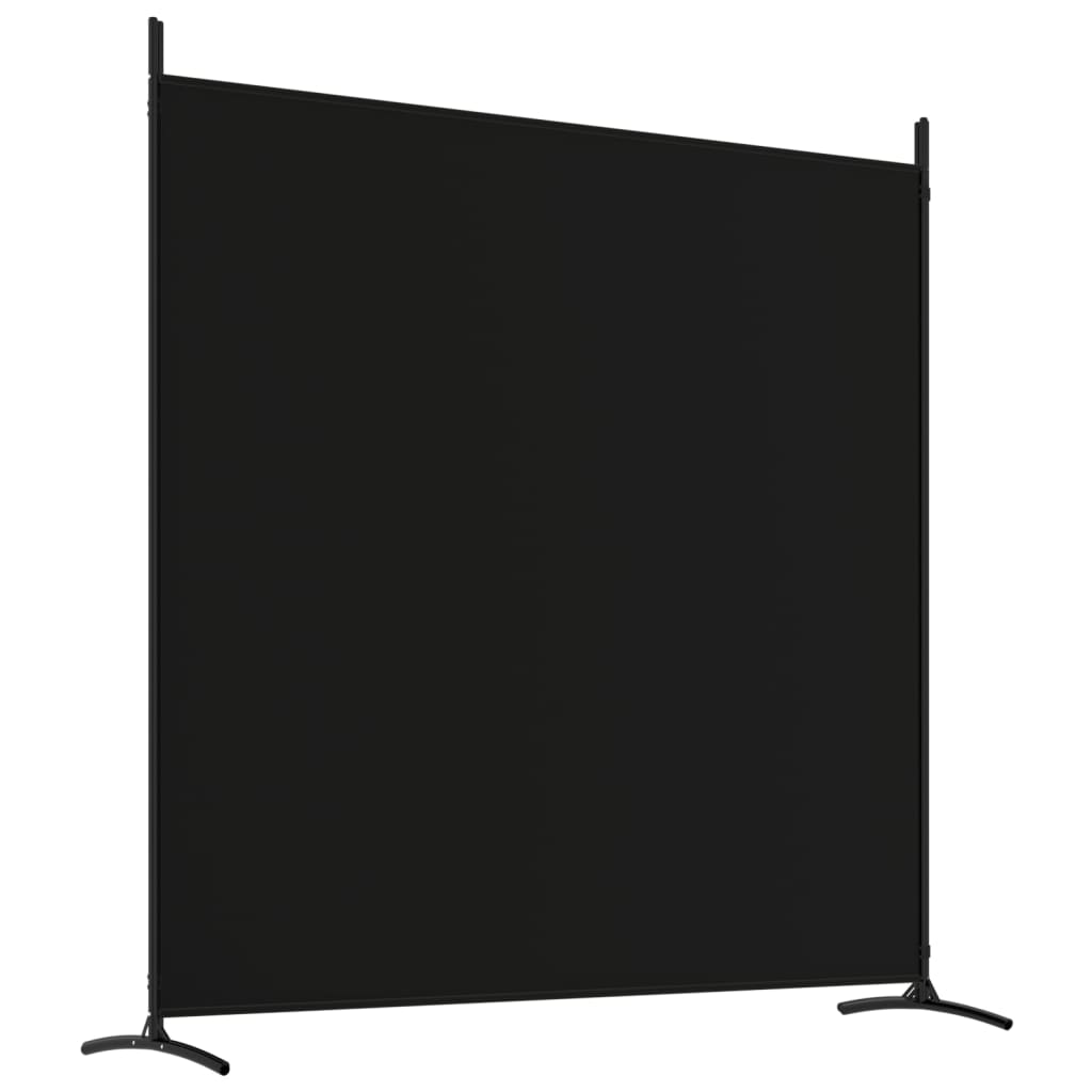 vidaXL Romdeler 4 paneler svart 698x180 cm stoff