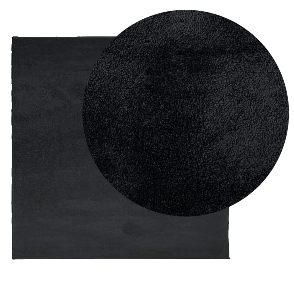 vidaXL Teppe OVIEDO kort luv svart 160x160 cm