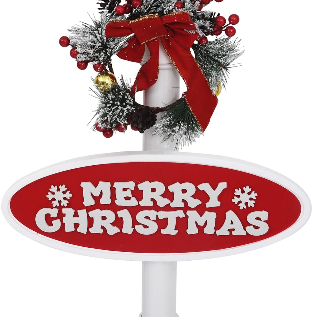 vidaXL Julegatelampe med julenisse hvit og rød 81x40x188 cm PVC