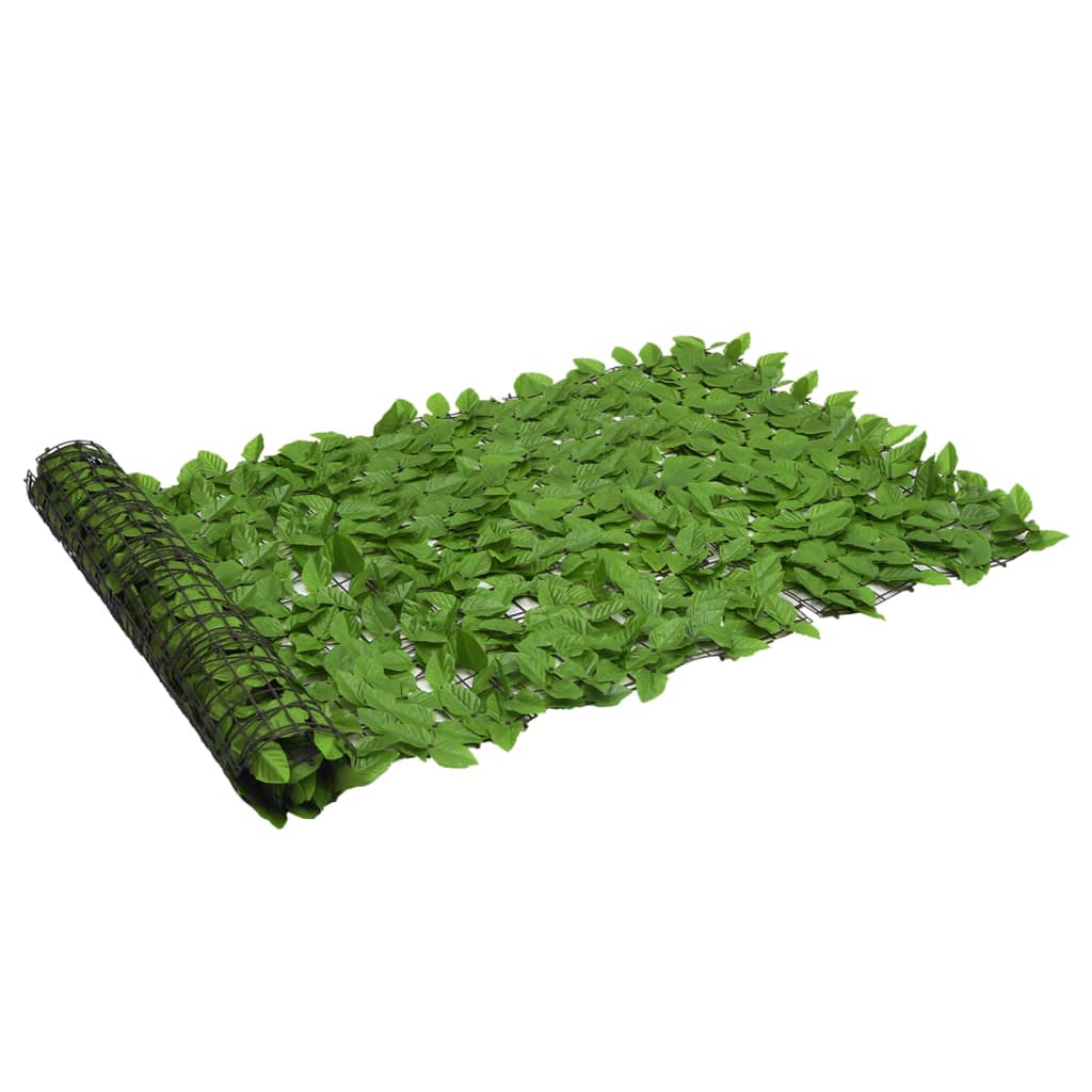 vidaXL Balkongskjerm med grønne blader 500x100 cm