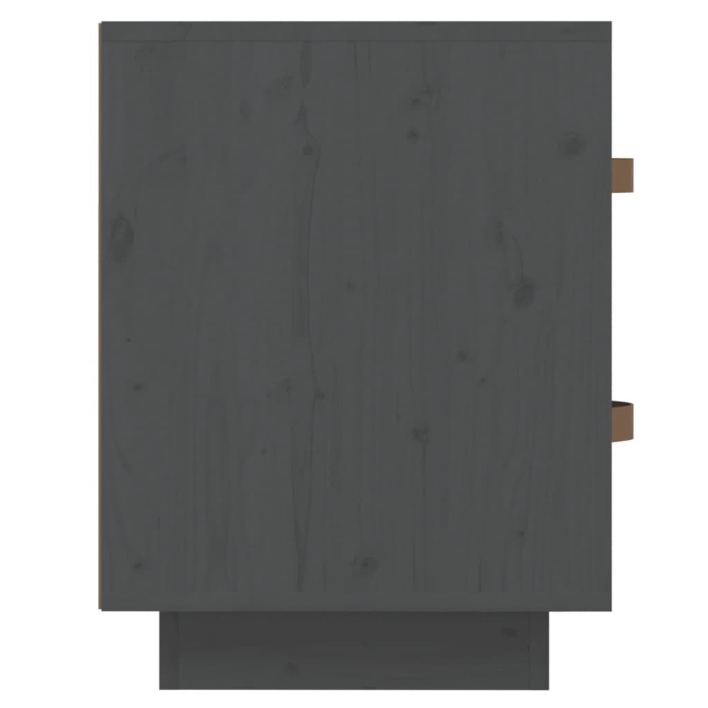vidaXL Nattbord grå 40x34x45 cm heltre furu