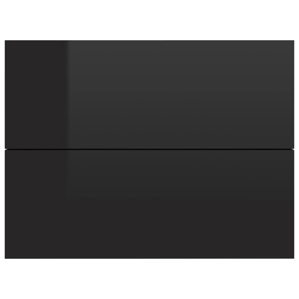 vidaXL Nattbord høyglans svart 40x30x30 cm sponplate