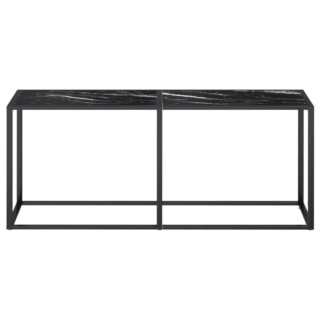 vidaXL Konsollbord svart marmor 180x35x75,5 cm herdet glass