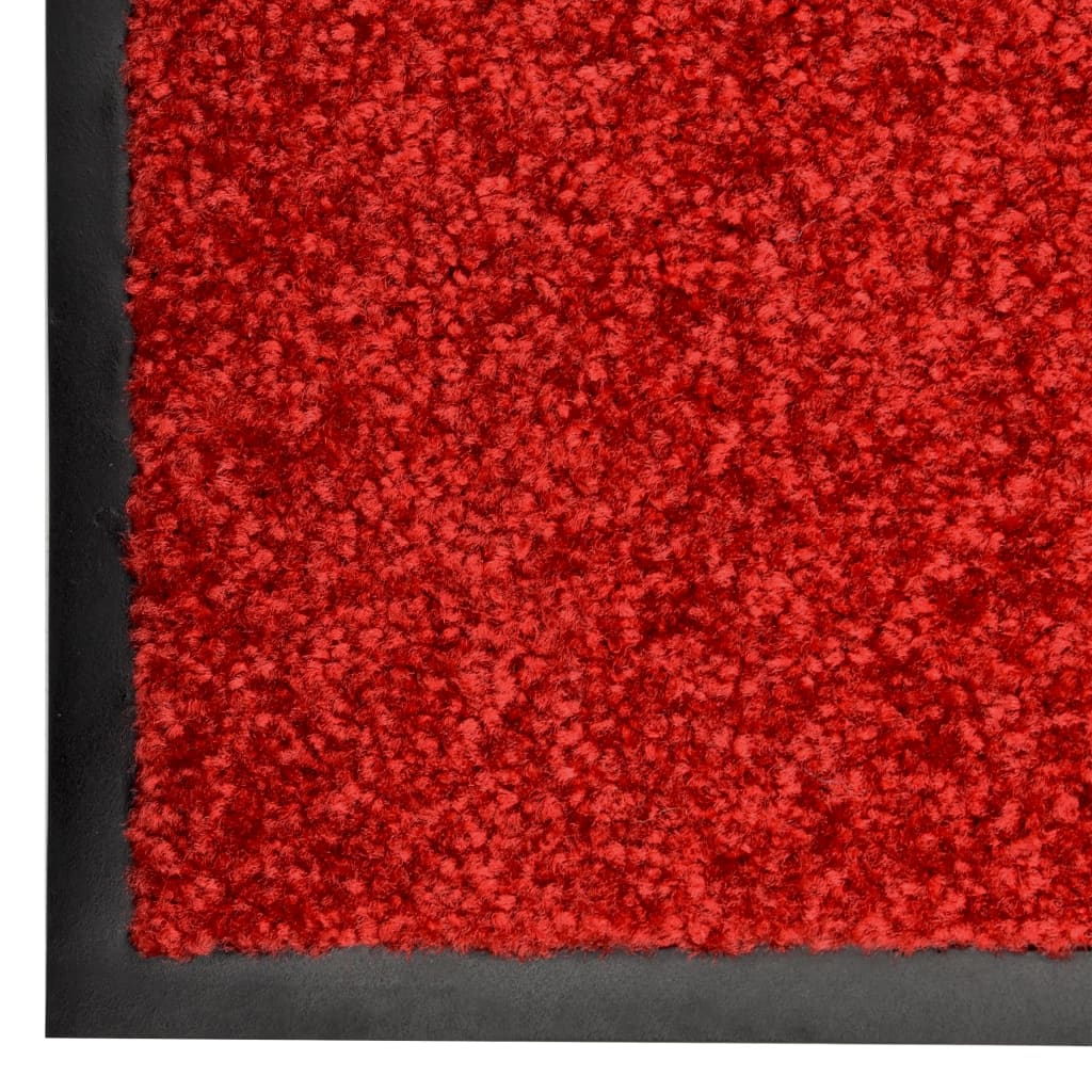 vidaXL Dørmatte vaskbar rød 120x180 cm